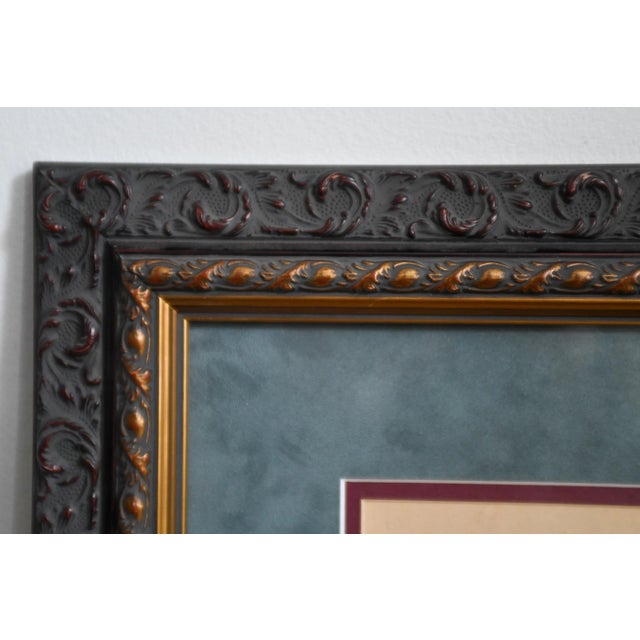 Framed Antique Anne of Auvergne, Dauphine De Bourbon, Medieval Fashion Print Plate Royalty For Sale - Image 4 of 9