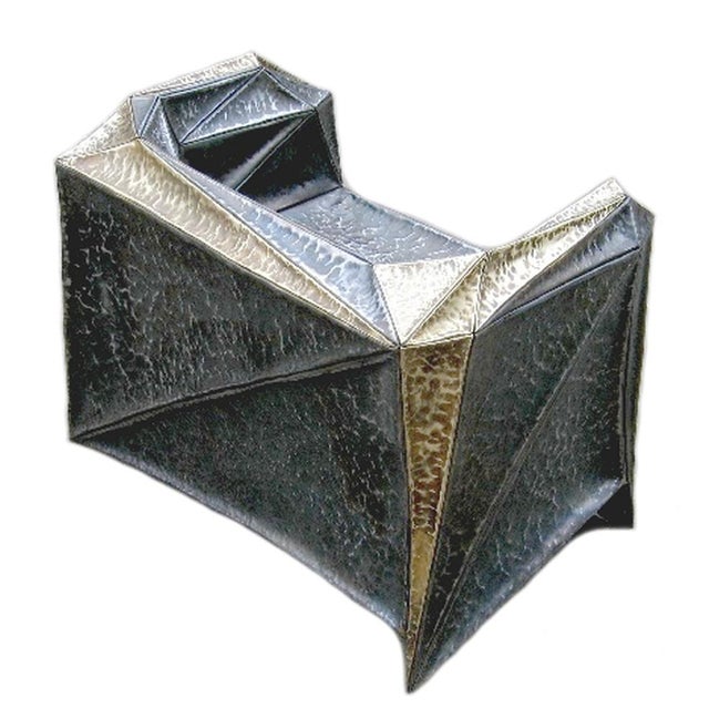 Singular and unique series of metal forged chairs by the artist Dmitrii Volkov. Unique combination of steel and brass...