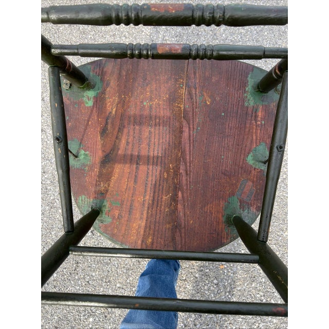 Antique Pennsylvania Paint Decorated Barrel Back Windsor Armchair, Circa 1890’s For Sale - Image 11 of 12