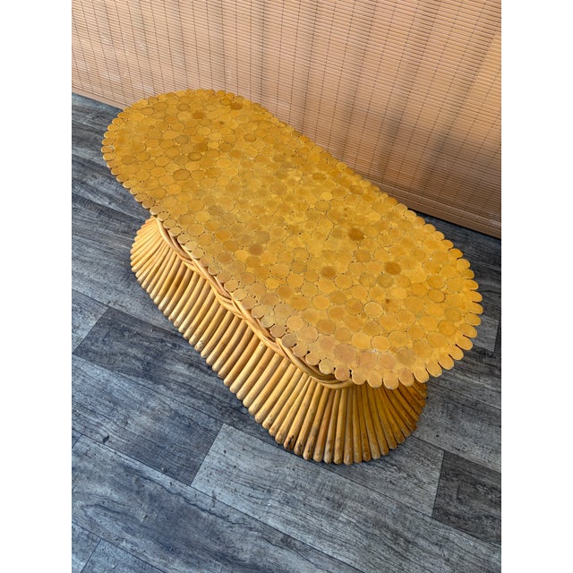 Hollywood Regency / Coastal Style McGuire Sheaf of Wheat Rattan Coffee Table. Circa 1980s For Sale - Image 12 of 18