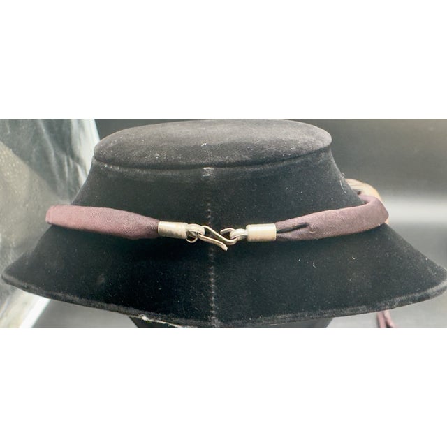 Asian Antique Chinese Needle Case Pendant Necklace, Sterling Silver Lacquered For Sale - Image 3 of 9