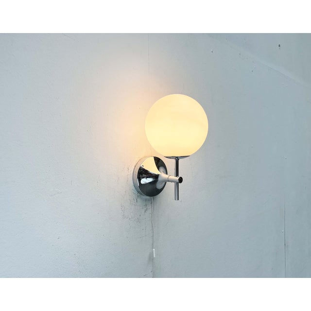 Mid-Century Modern Swiss Space Age Type 1802 Chrome Sconce by E.R. Nele for Temde, 1960s For Sale - Image 9 of 16