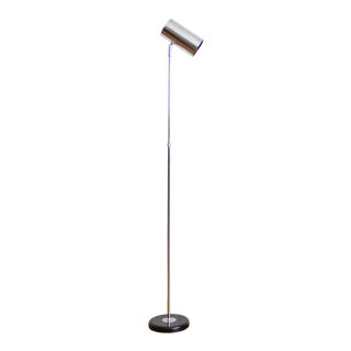 Mid-Century Chrome Standing Cylinder Floor Lamp For Sale