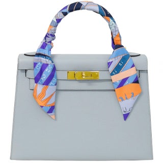 Hermès Kelly 28 Sellier Bleu Glacier Epsom Gold Hardware 2025 For Sale