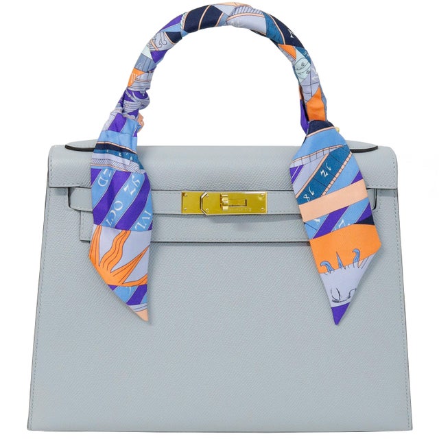 Hermès Kelly 28 Sellier Bleu Glacier Epsom Gold Hardware 2025 For Sale