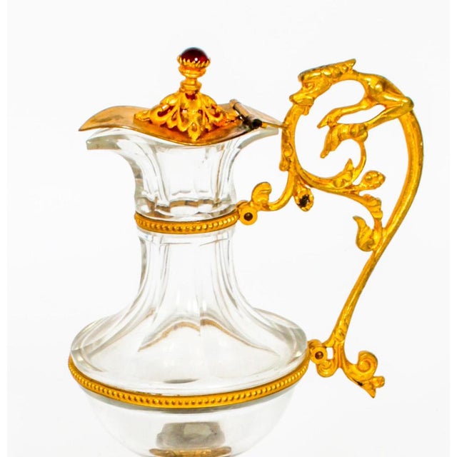 19th Century French Ormolu & Glass Ewers, Set of 2 For Sale - Image 9 of 14