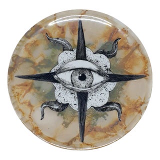 Star Eye Dinner Plate by Lithian Ricci For Sale