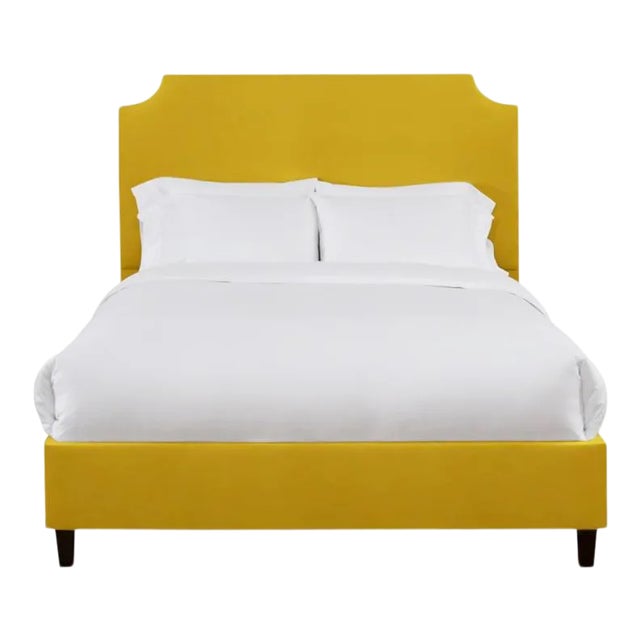 Reagan California King Bedframe, Golden Velvet For Sale