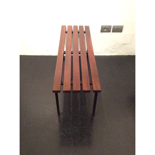 Iron and Teak Bench, Italy, 1960s For Sale - Image 6 of 8