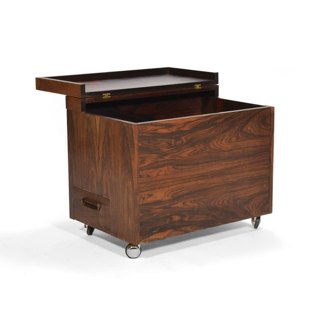 Mid-Century Modern Rolf Hesland Rosewood Cube Bar by Bruksbo For Sale - Image 3 of 10