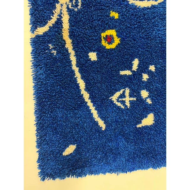 Alexander Calder 1970s Calder Style Blue Abstract Textile Wallhanging For Sale - Image 4 of 8