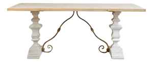 Industrial Table with Aerogum-Coated Top and Whitewashed Base, 1980s