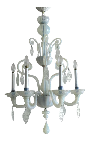 Vintage Opalescent Murano Glass Chandelier