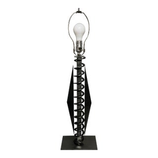 Vintage Girardi Spiral Memphis-Style Metal Lamp, Signed For Sale