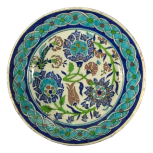 Iznik Pottery Ottoman Empire Turkey Large Plate Charger 11.5"