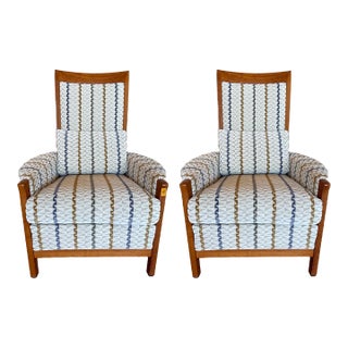 Late 20th Century Pair of Armchairs With New Upholstery For Sale
