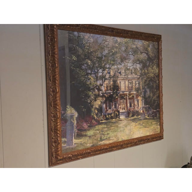 Oil on canvas, 30" × 40". Traditional gold-gilded wood frame.