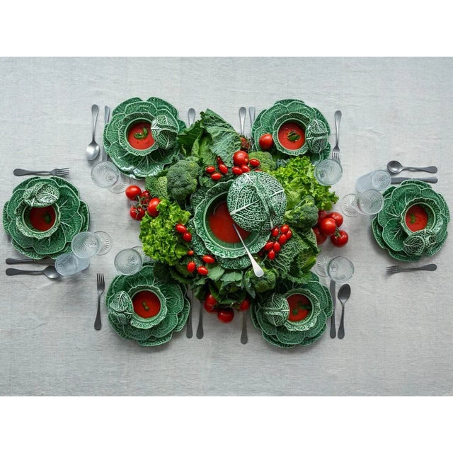 Bordallo Pinheiro Bordallo Pinheiro Cabbage Cake Serving Set, 5 Pieces For Sale - Image 4 of 6