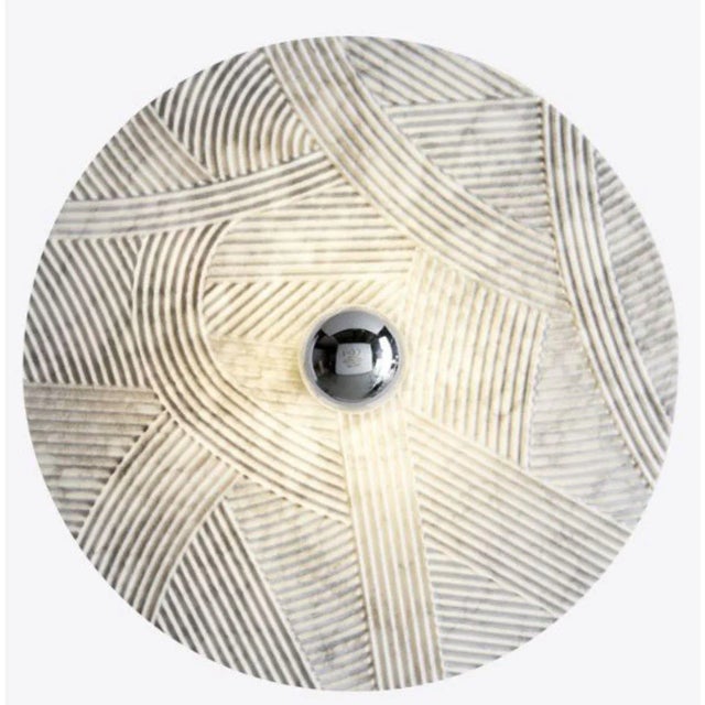 Solco wall light by radar design: bastien taillard materials: metal, carrara marble. Dimensions: depth 15 x diameter 60 cm...