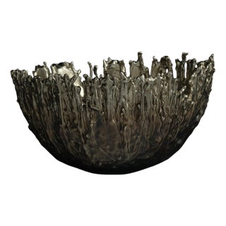 Medium Gravity Bowl in Patinated Cast Bronze by William Guillon For Sale
