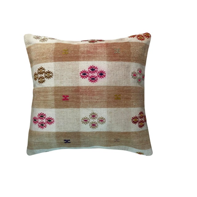 Turkish Kilim Rug Cushion Cover for Meditation Bench For Sale - Image 8 of 11