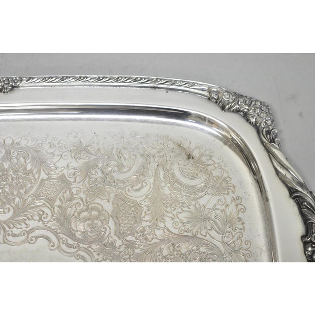 Vintage 1847 Rogers Bros Heritage 9492 Large Silver Plated Serving Platter Tray For Sale - Image 11 of 14