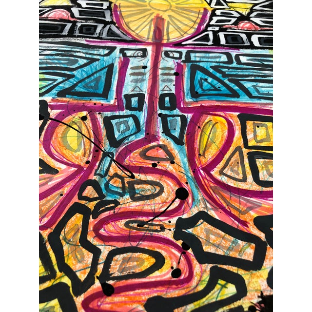 Contemporary Sun Sigil, Original Mixed Media Artwork on Paper by Cassandra Auker For Sale - Image 3 of 10