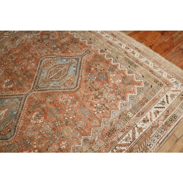 Zabihi Collection Tribal Antique Shiraz Room Size Rug - 7'5" x 10'5" For Sale In New York - Image 6 of 12