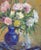 Impressionist Mid 20th Century Roses Still Life Oil Painting by Virgi Cokelberghs, Framed For Sale - Image 3 of 6