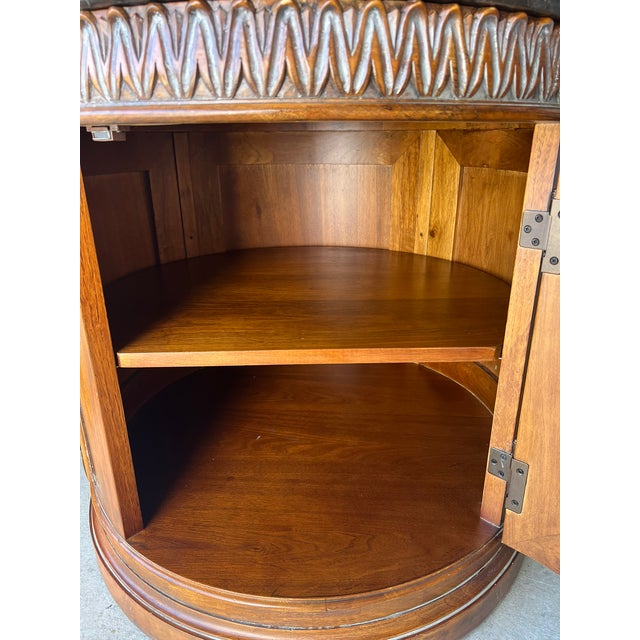 Neoclassical Drexel Heritage Talavera Drum Side Table With Marble Top For Sale - Image 3 of 16