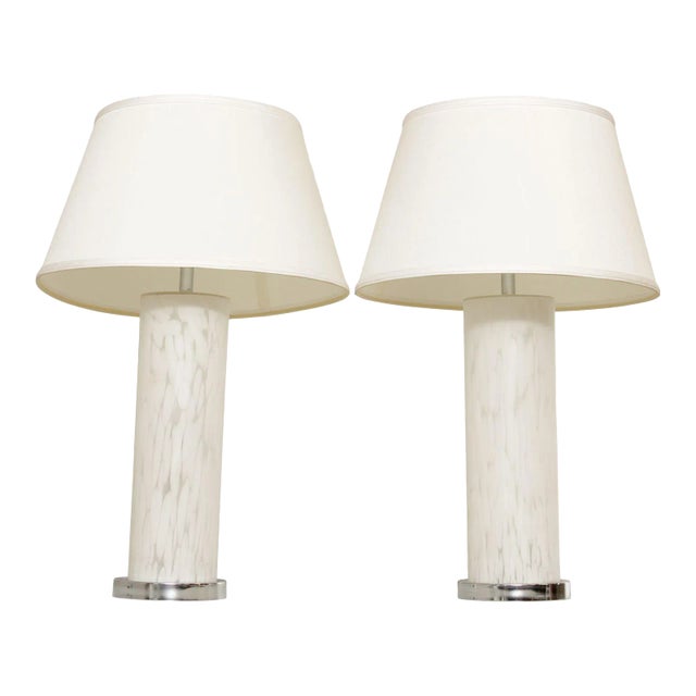 Mid Century Modern Art Glass Table Lamps - A Pair For Sale
