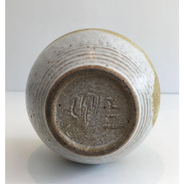Edouard Chapallaz, Small Sandstone Single-Flower Vase, Signed by Swiss Artist Ed For Sale - Image 6 of 13
