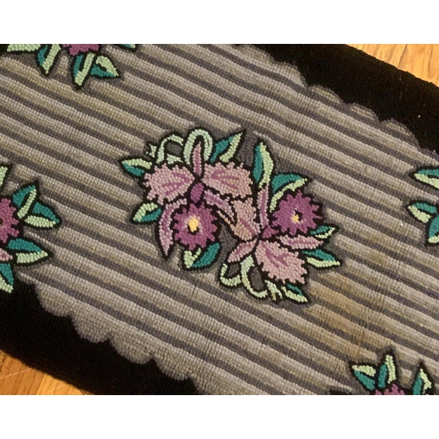 1910s, Handmade Antique American Hooked Rug 1.11' X 3.1' For Sale - Image 4 of 5
