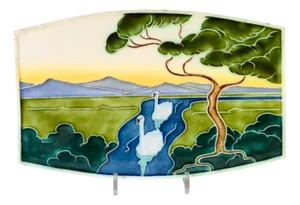 Large Art Nouveau Tile by Carl Sigmund Luber for Johann von Schwarz, 1896-1906