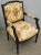 Textile Pair of 1940s Black Midcentury French Neoclassical Armchairs With Chinoiserie Fabric For Sale - Image 7 of 7