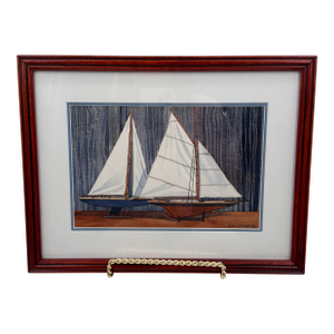 Lin Webber Original Watercolor Painting "Boat Models" 1997 Framed Sailboats