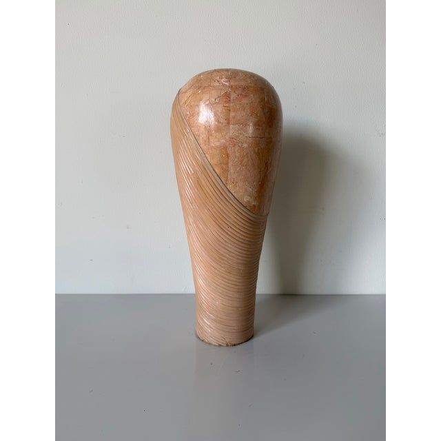 An elegant 1980s Maitland Smith-style decorative vase featuring a sculptural silhouette wrapped in finely hand-applied...