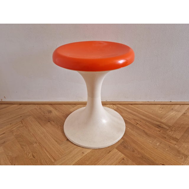 Red Mid-Century Tulip Stool, Germany, 1970s For Sale - Image 8 of 9