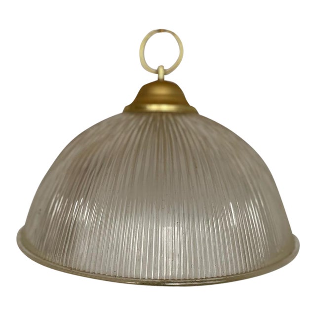 Vintage Holophane Dome Pendant Light Fixture For Sale