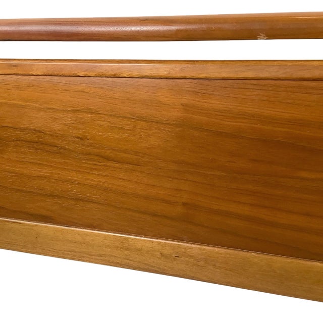 Mid 20th Century Mid-Century Walnut Headboard, Full Size, Sculptural Upper Detail For Sale - Image 5 of 12