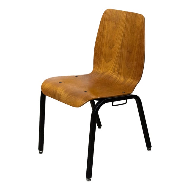 Late 20th to Early 21st Century Modern Walnut Molded Plywood Chairs Stackable Connectable Restored Selling Separately For Sale