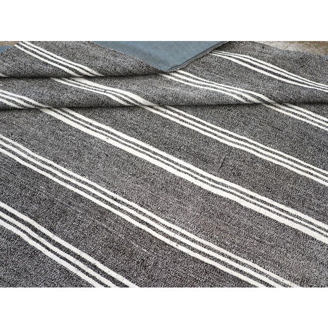 Charcoal Galerie Shabab Collection Mid-20th Century Turkish Flatweave Small Room Size Rug For Sale - Image 8 of 8
