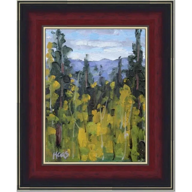 Yellow "Tahoe Aspen" Contemporary Impressionist Style Original Oil Painting For Sale - Image 8 of 10
