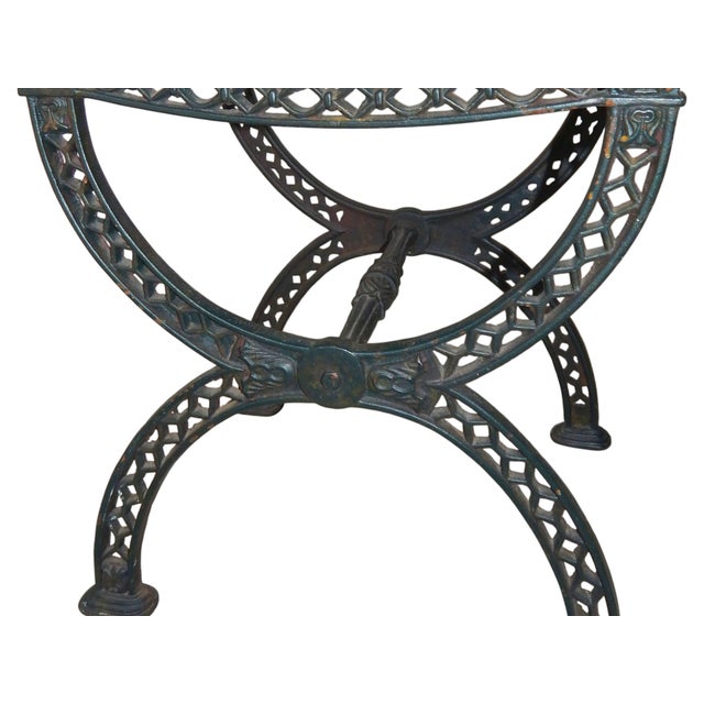 Pair 19th Century Antique European Cast Iron Garden / Patio Stools / Seats For Sale In Columbus - Image 6 of 13