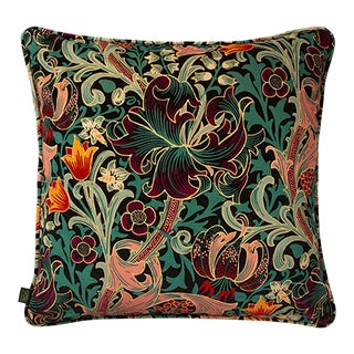 House of Hackney Golden Lily Large Velvet Cushion - Apatite For Sale