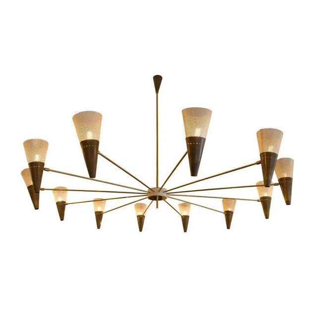 Vintage Brass and Ivory Color Ceiling Lamp by Diego Mardegan For Sale - Image 10 of 10