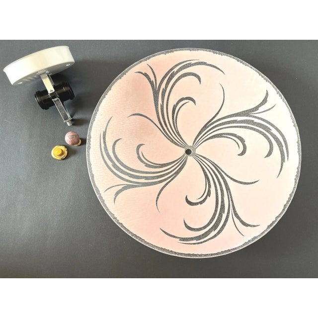 1950s Pink Leaf Sprays Ceiling Light For Sale - Image 17 of 18