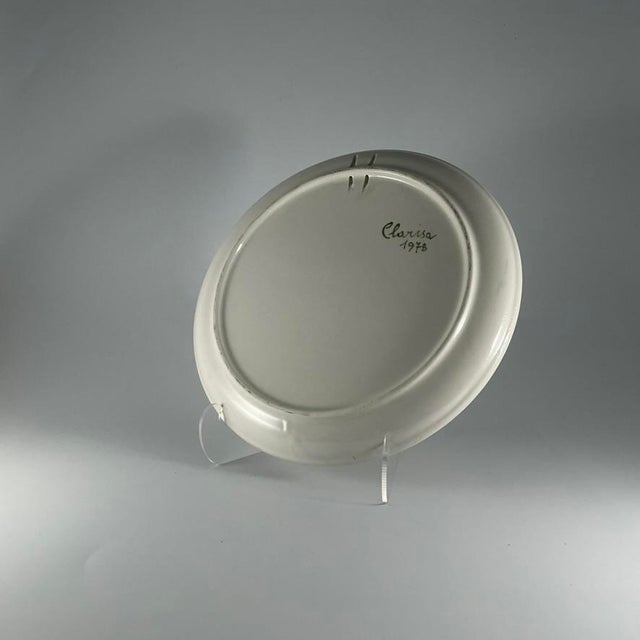 Vintage Hand-Painted Mushroom Plate Set of 9 Italian Ceramic Art, 1970, Set of 9 For Sale - Image 16 of 18