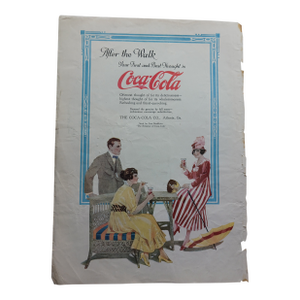 Antique Vintage Coca-Cola Ad "After the Walk" Original Ad 1915 --Model for 1990's Collectible Barbie and Print Ad