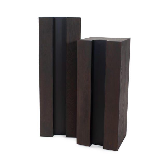 Wood Bertoia Black Wooden Display Pedestal- Short For Sale - Image 7 of 10
